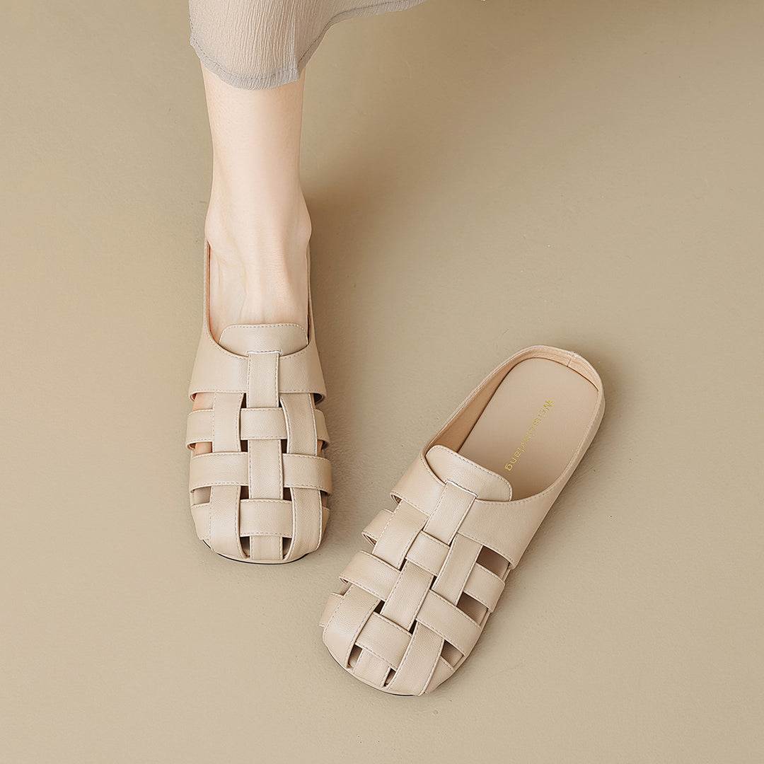 Damen Komfortable und stilvolle Clogs mit hübscher Faltendetail EB