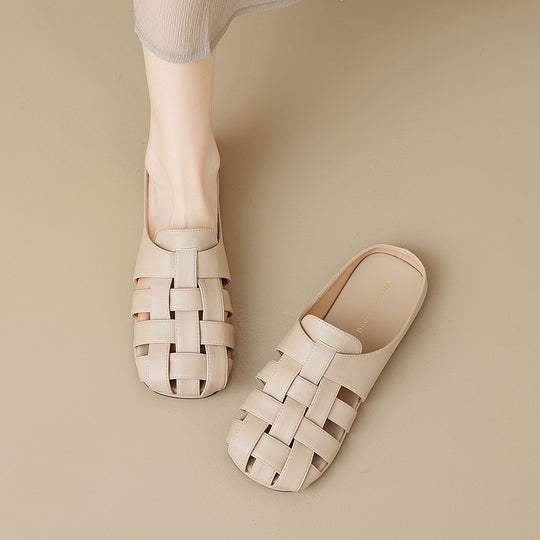 Damen Komfortable und stilvolle Clogs mit hübscher Faltendetail EB