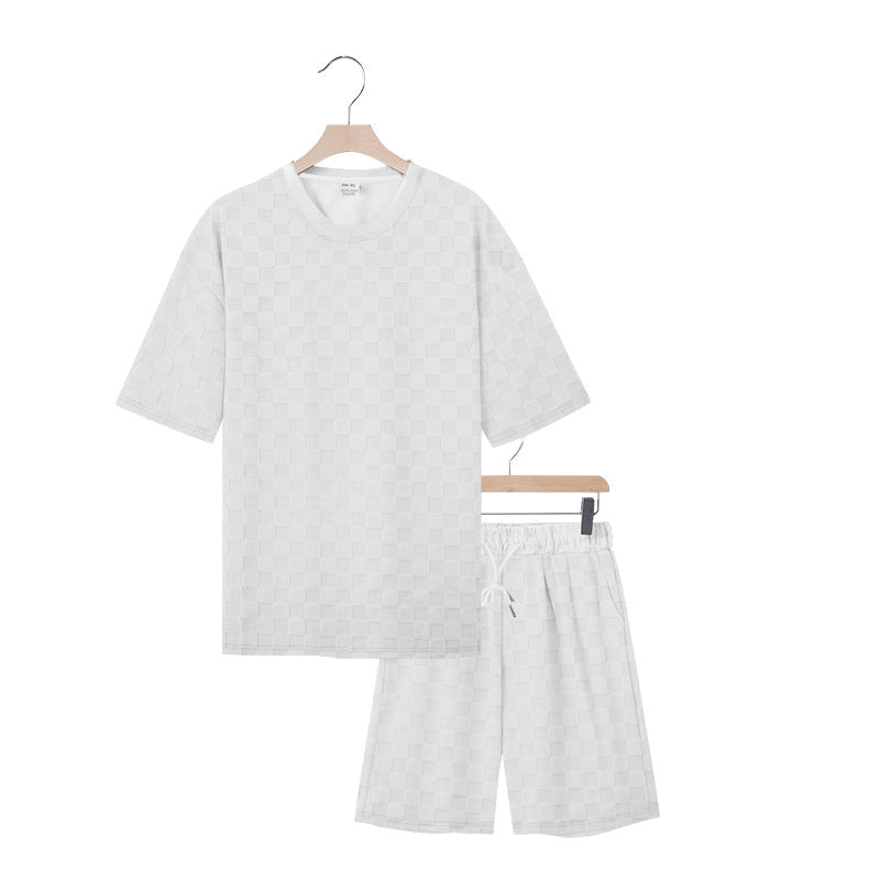 Damen Freizeit-Set mit strukturiertem T-Shirt und Shorts EB