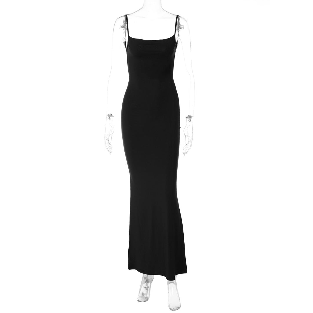 Damen Figurbetontes Langkleid mit schmalen Spaghetti-Trägern EB