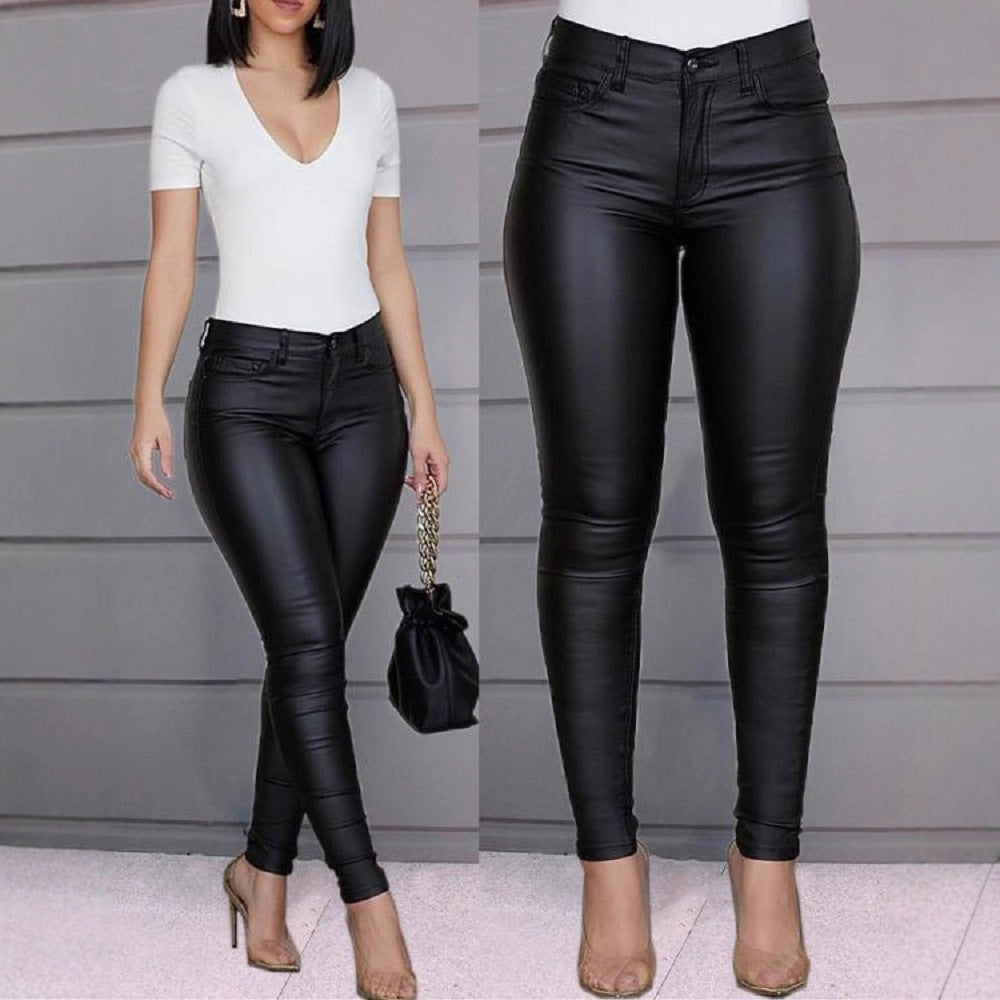 Damen Hochwertige Kunstlederhose EB