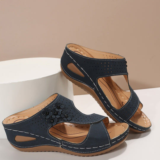 Damen modische Komfortsandalen mit floralem Design EB