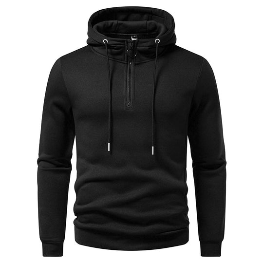 Herren Kapuzenpullover mit halblangem Reißverschluss und modernem Schnitt EB