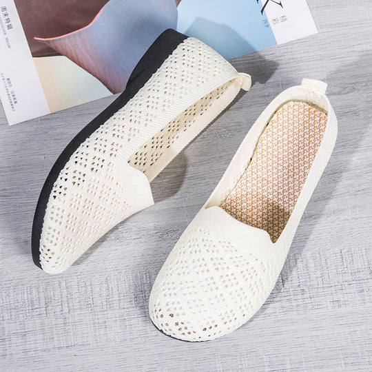 Damen atmungsaktive Slip-On Ballerinas aus luftdurchlässigem Material EB