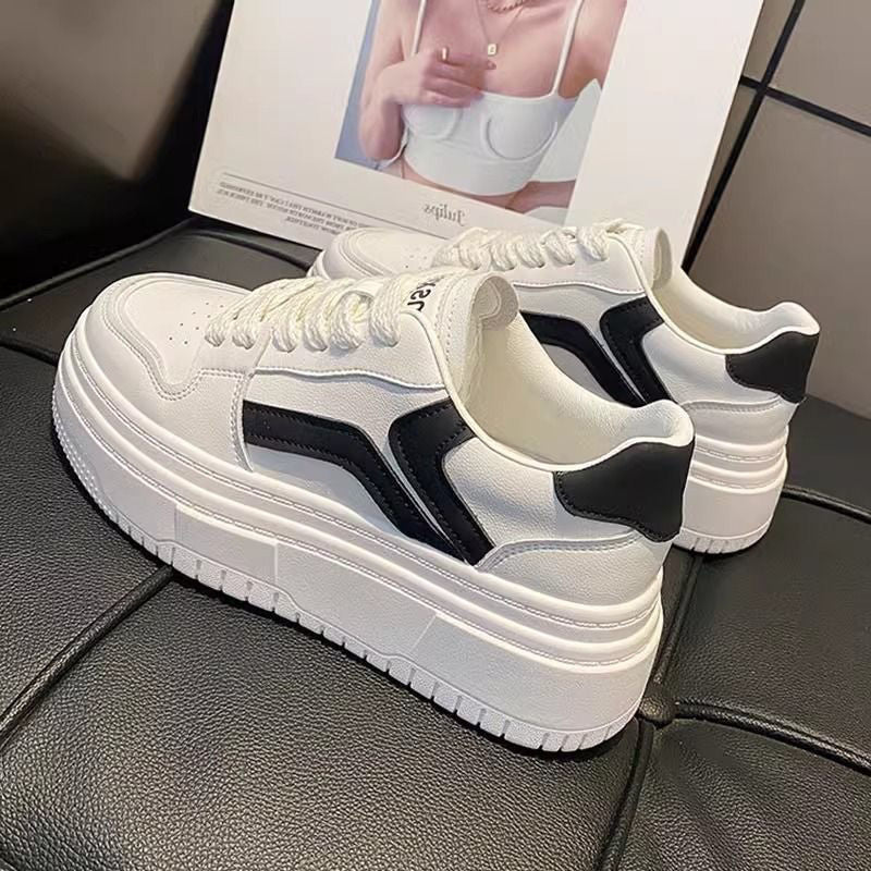 Damen modische Plattform-Sneaker mit kontrastierenden Details EB