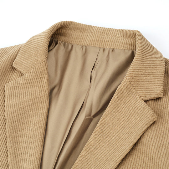 Herren Cord-Sakko Slim-Fit mit Reverskragen und aufgesetzten Taschen EB