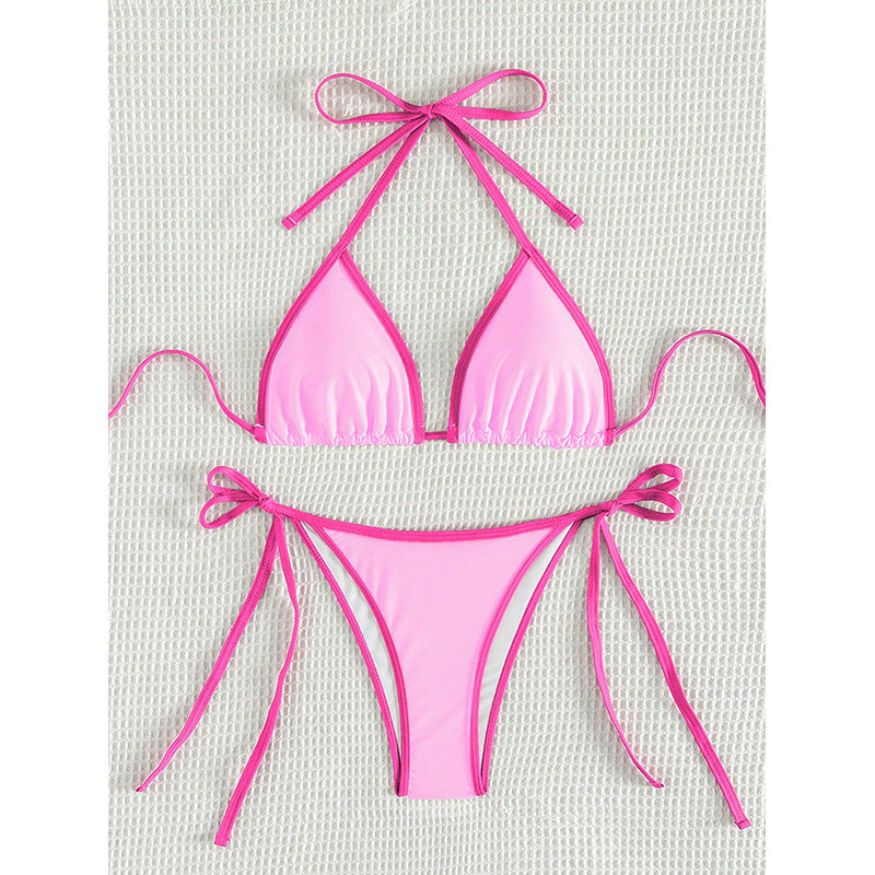 Damen Triangel-Bikini mit verstellbaren Bändern und nahtlosem Design EB