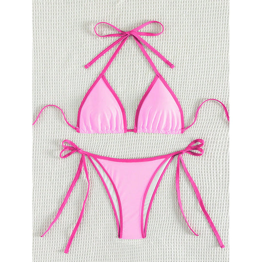 Damen Triangel-Bikini mit verstellbaren Bändern und nahtlosem Design EB