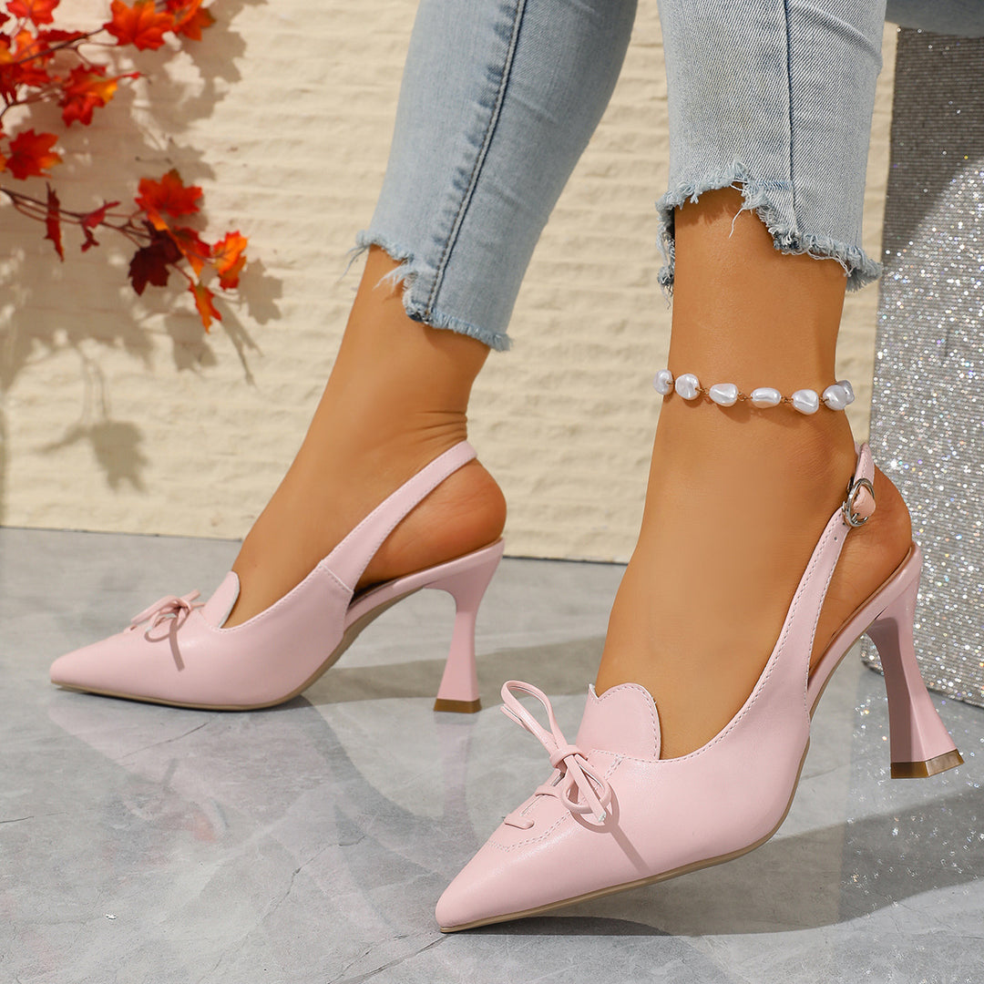 Damen Slingback High Heels mit elegantem Schleifen-Design EB
