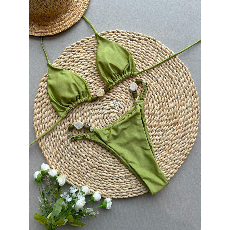 Damen Triangel-Bikini mit eleganten Verzierungen EB