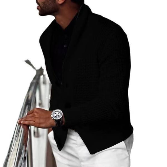 Herren modischer Strickblazer mit strukturiertem Design EB