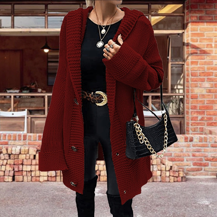 Damen Offene Strickjacke mit elegantem Strukturmuster und praktischen Taschen EB