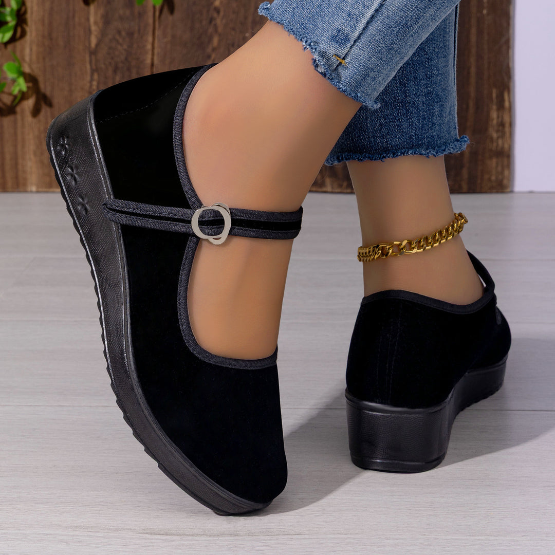 Damen Elegante und bequeme Mary Jane Halbschuhe mit verstellbarem Riemen EB