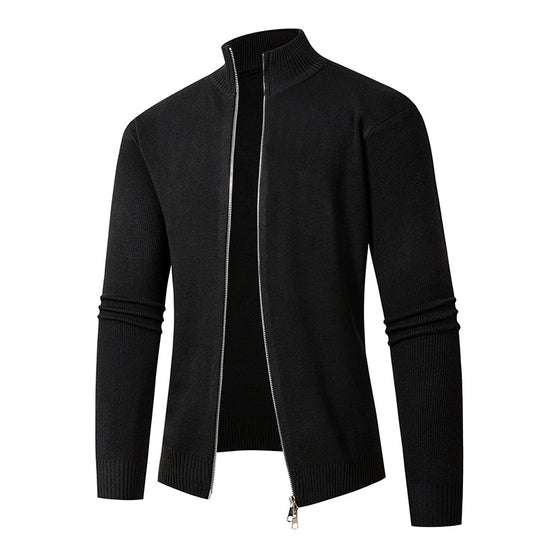 Herren modische Strickjacke mit hohem Kragen und Reißverschluss EB