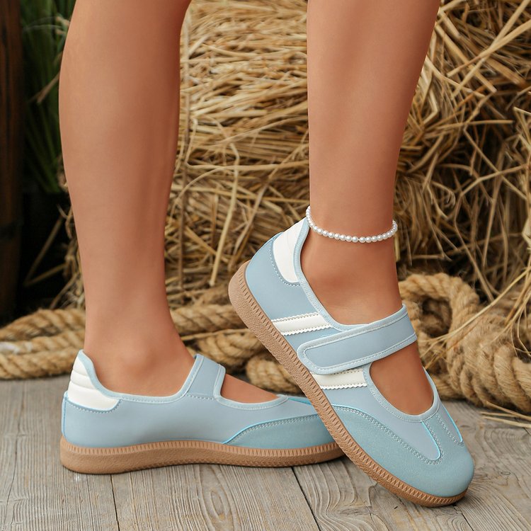 Damen Mary-Jane-Sneaker mit Klettverschluss und gepolstertem Komfortfußbett EB