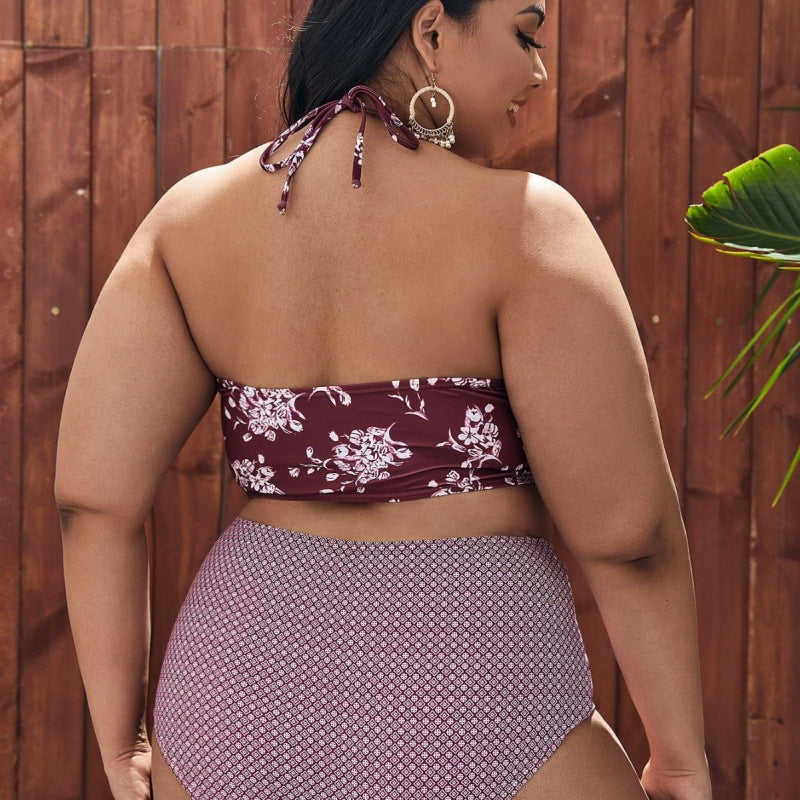 Damen Hochgeschnittener Bikini mit modischem Cropped-Oberteil EB