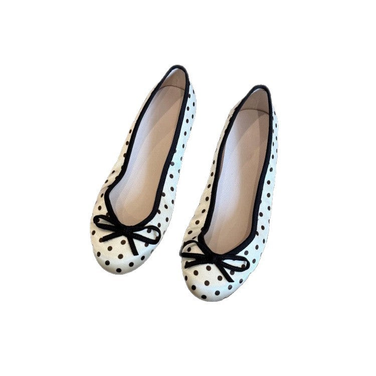 Damen Ballerinas mit verspieltem Polka-Dots-Muster und komfortablem Fußbett EB