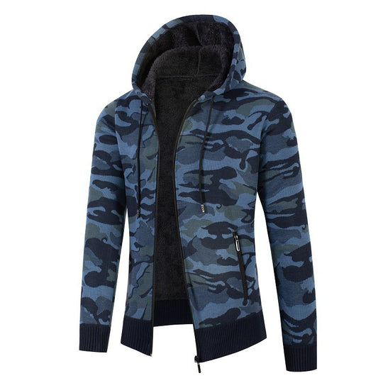 Herren moderne Kapuzenjacke mit Fleece-Futter EB