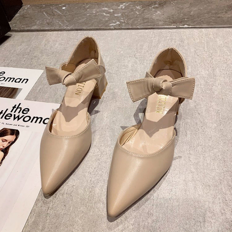 Damen Elegante Slingpumps mit Schleifenverzierung EB