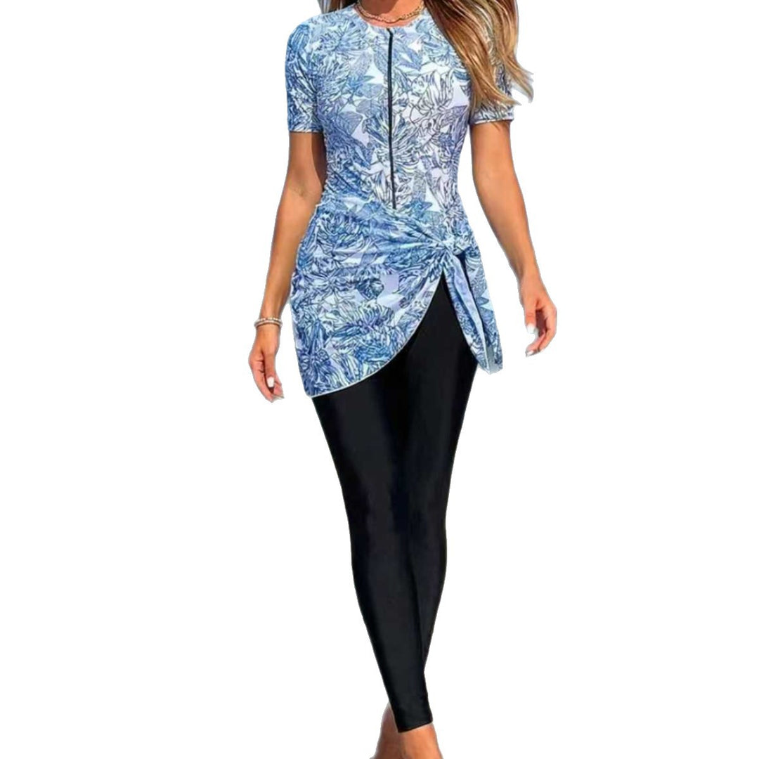 Damen Sportlicher Surfanzug mit asymmetrischem Schnitt und Wickeldetail EB
