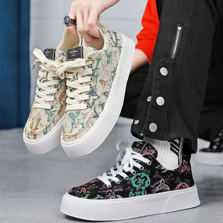 Damen Modische Canvas Sneakers mit einzigartiger Druckgestaltung EB