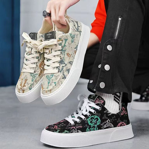 Damen Modische Canvas Sneakers mit einzigartiger Druckgestaltung EB