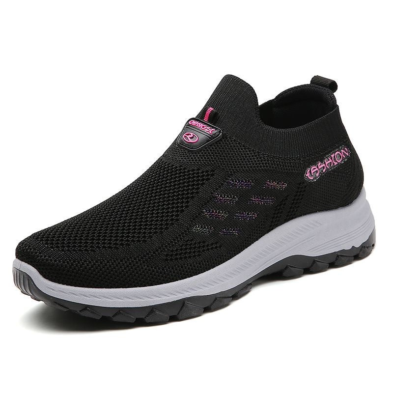 Damen Sportliche Sneaker mit elastischem Mesh-Obermaterial und dämpfender Sohle EB