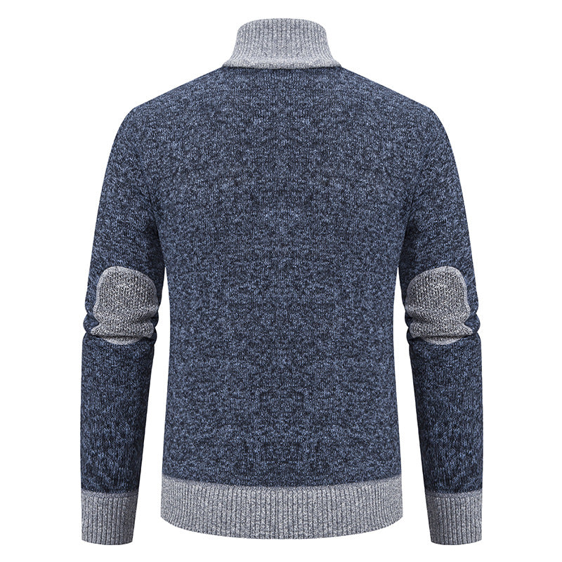Herren Strickjacke mit modernem Zipper und hochwertiger Struktur EB