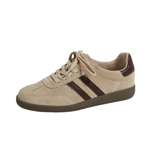 Damen Sneakers aus hochwertigem Wildleder mit sportlichem Schnürdesign EB