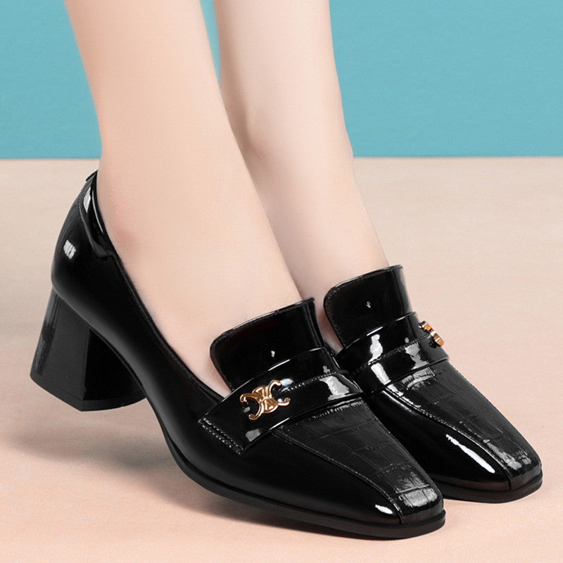 Damen Elegante Blockabsatz-Pumps mit modischem Rüschendesign EB