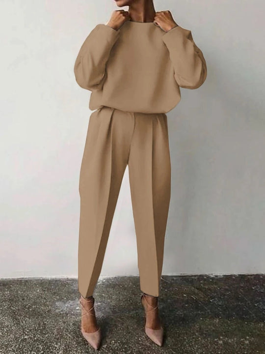 Damen Lässiges Zweiteiliges Set mit weitem Schnitt und stylischen Details EB