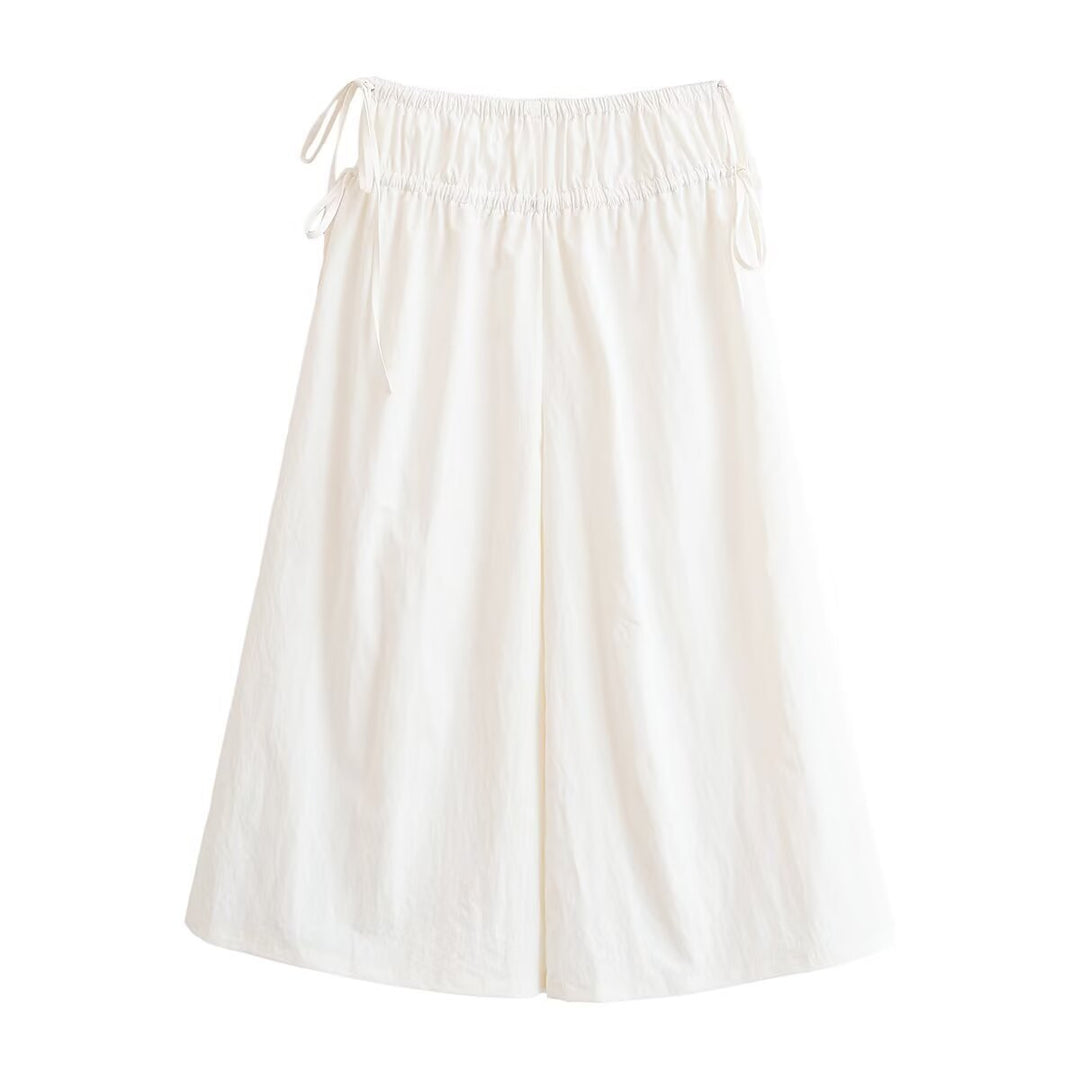 Damen weite Culotte mit elastischem Bund und verstellbarem Bindeband EB