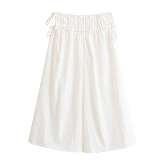 Damen weite Culotte mit elastischem Bund und verstellbarem Bindeband EB