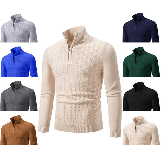 Herren modischer Rollkragenpullover mit Reißverschluss EB