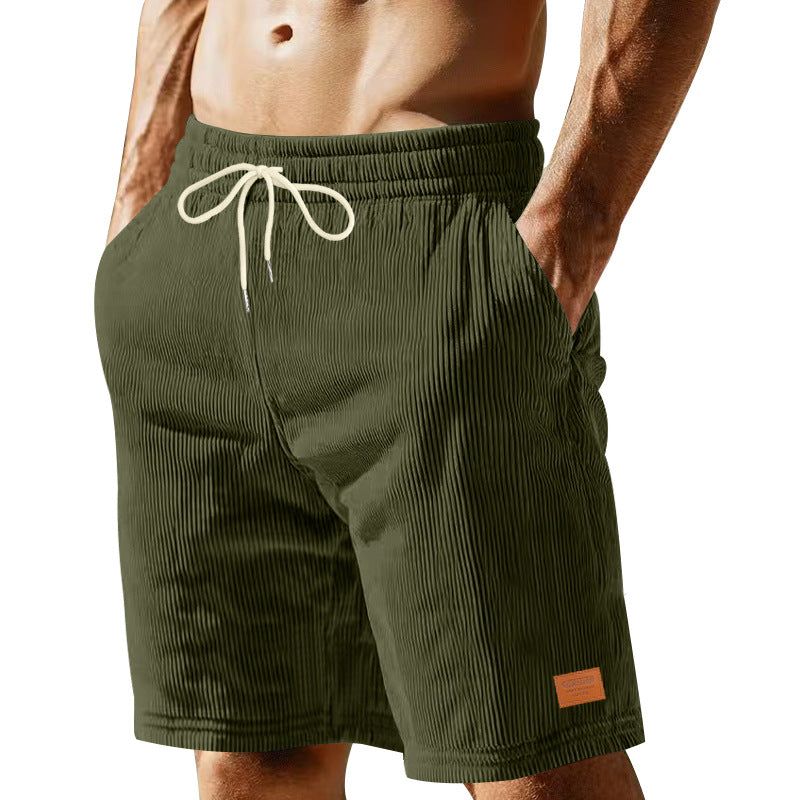 Herren nan lässige Bermudashorts aus feinstrukturiertem Baumwollmix mit elastischem Bund und Kordelzug EB