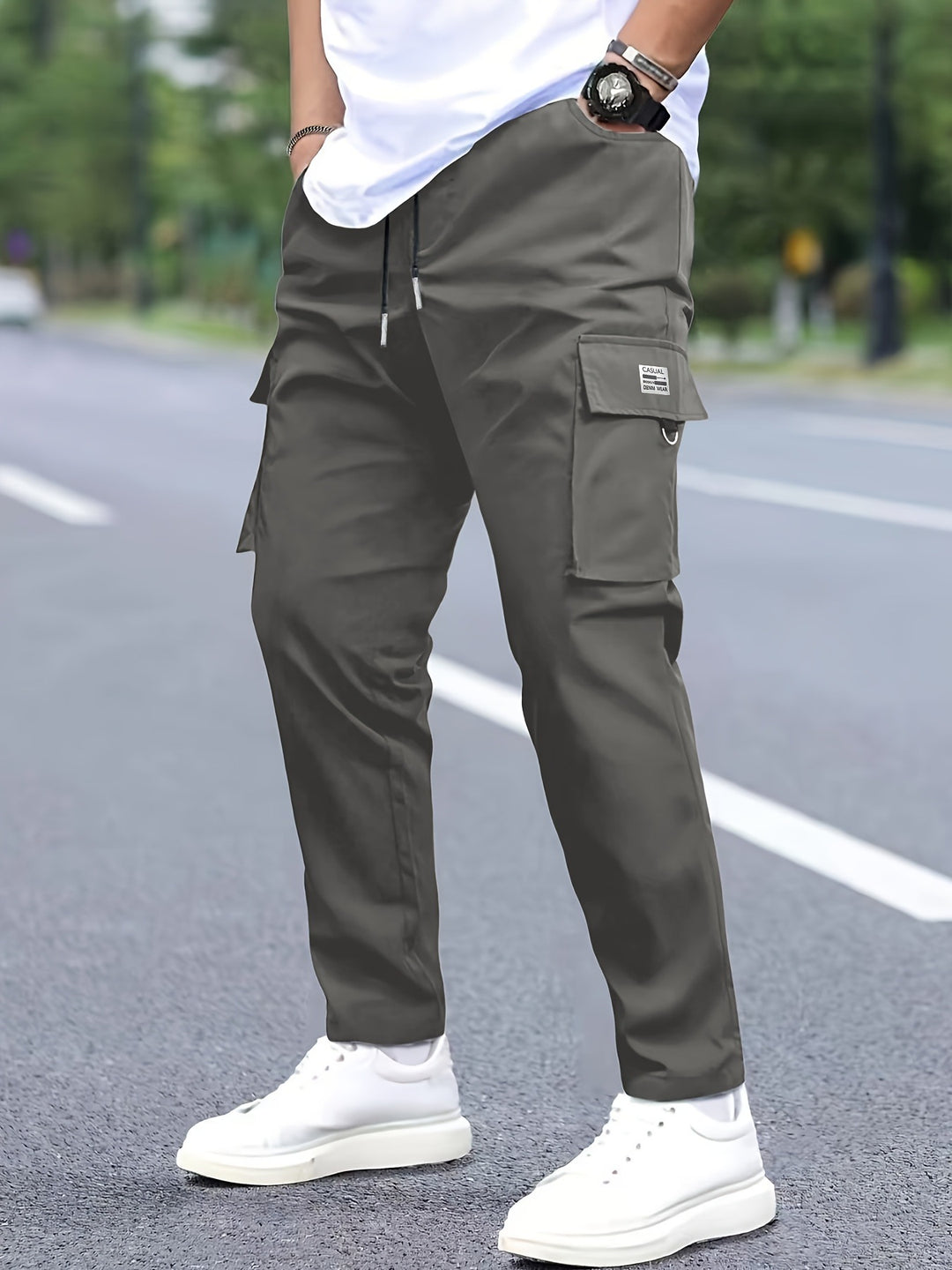 Herren Cargo-Hosen im modernen Design mit praktischen Taschen Hedi-Mode