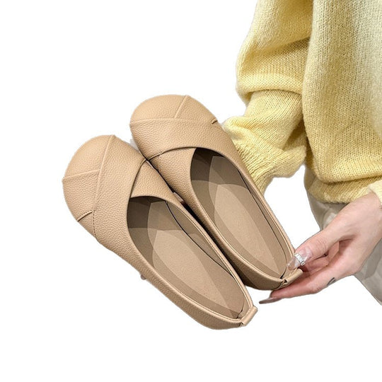 Damen Ballerinas mit hochwertiger Lederoberfläche und elegantem Querriemen EB