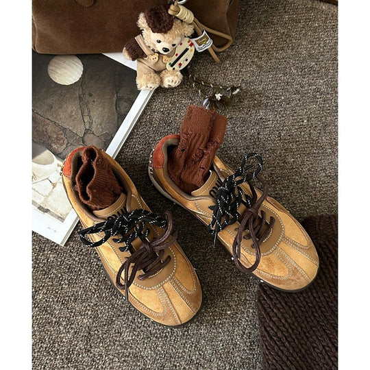 Damen modische Sneakers mit strapazierfähigem Wildleder und atmungsaktiver Sohle EB