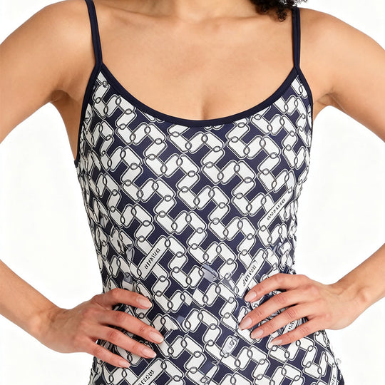Damen Einteiliger Badeanzug mit modernem geometrischen Design EB