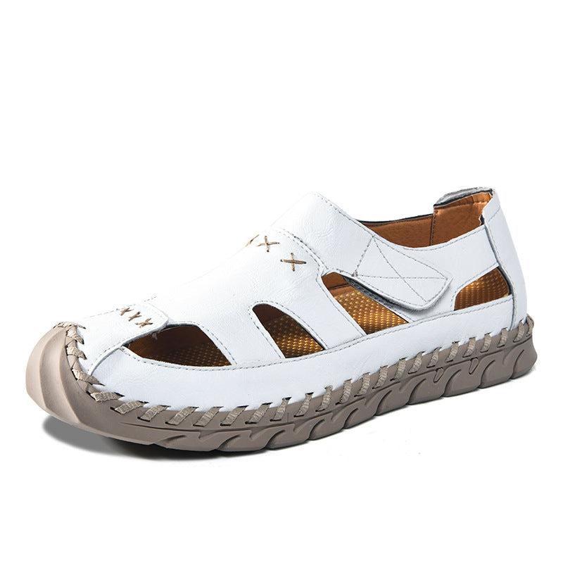 Herren Bequeme Leder-Sandalen mit luftiger Belüftung EB