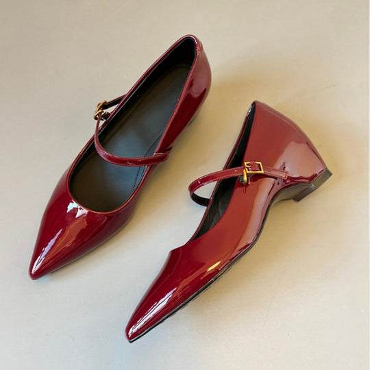 Damen elegante Ballerinas mit dekorativem Riemchen EB