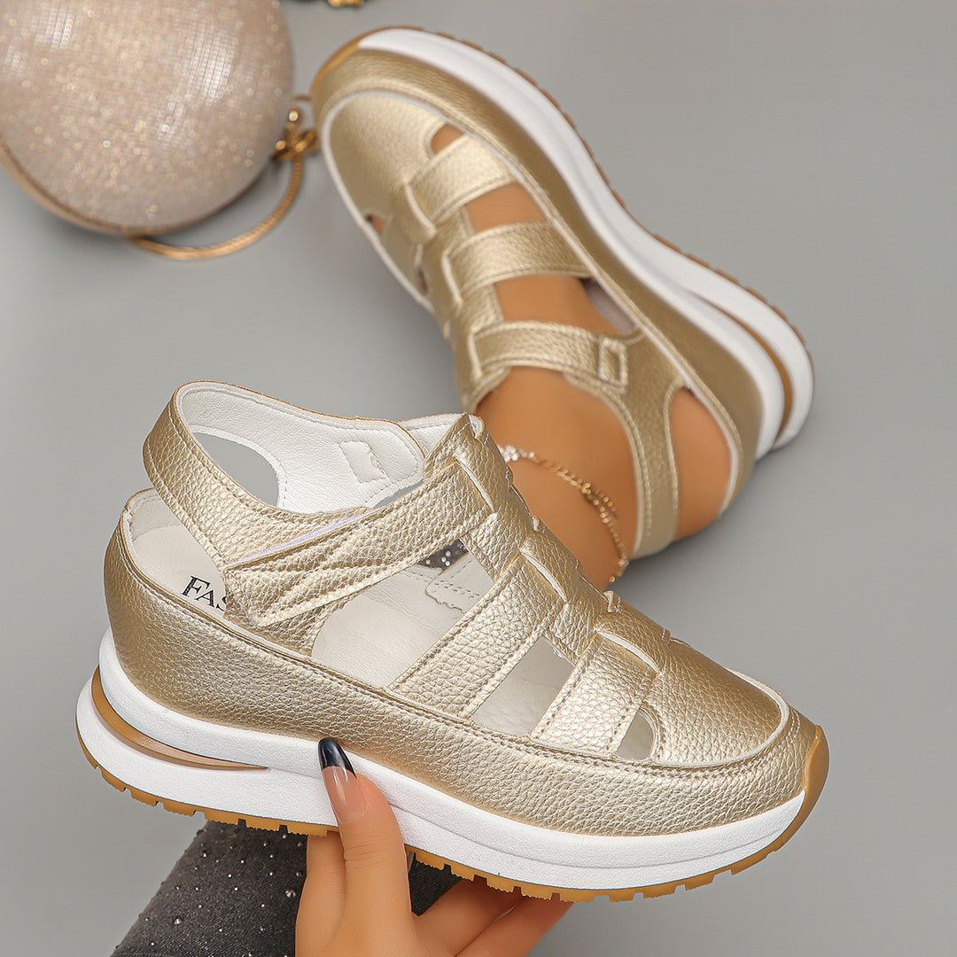 Damen Sportliche Wedge-Sandalen mit verstellbaren Riemen und rutschfester Sohle EB