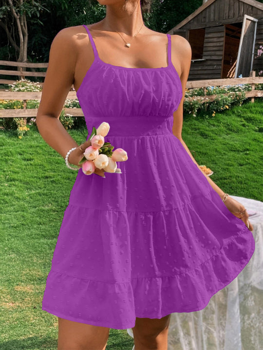 Damen Sommerliches Kleid mit Volantdesign EB