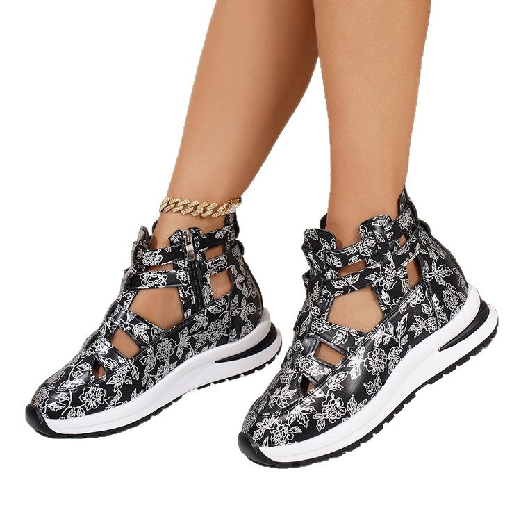 Damen Sportliche Freizeitschuhe mit floralem Design und rutschfester Sohle EB