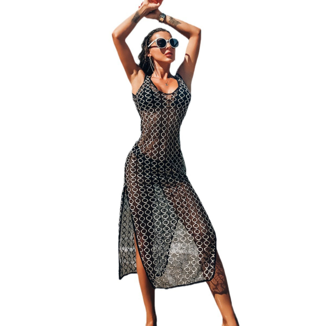 Damen Transparente Strandmode mit geprägtem Muster EB