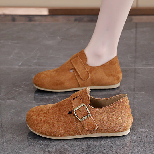 Damen Komfortable Slipper mit praktischem Klettverschluss EB
