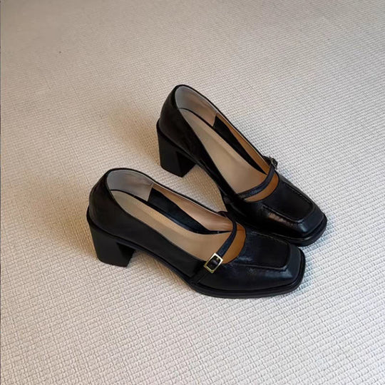Damen elegante Mary Jane Pumps mit modischem Riemchen und komfortablem Blockabsatz EB