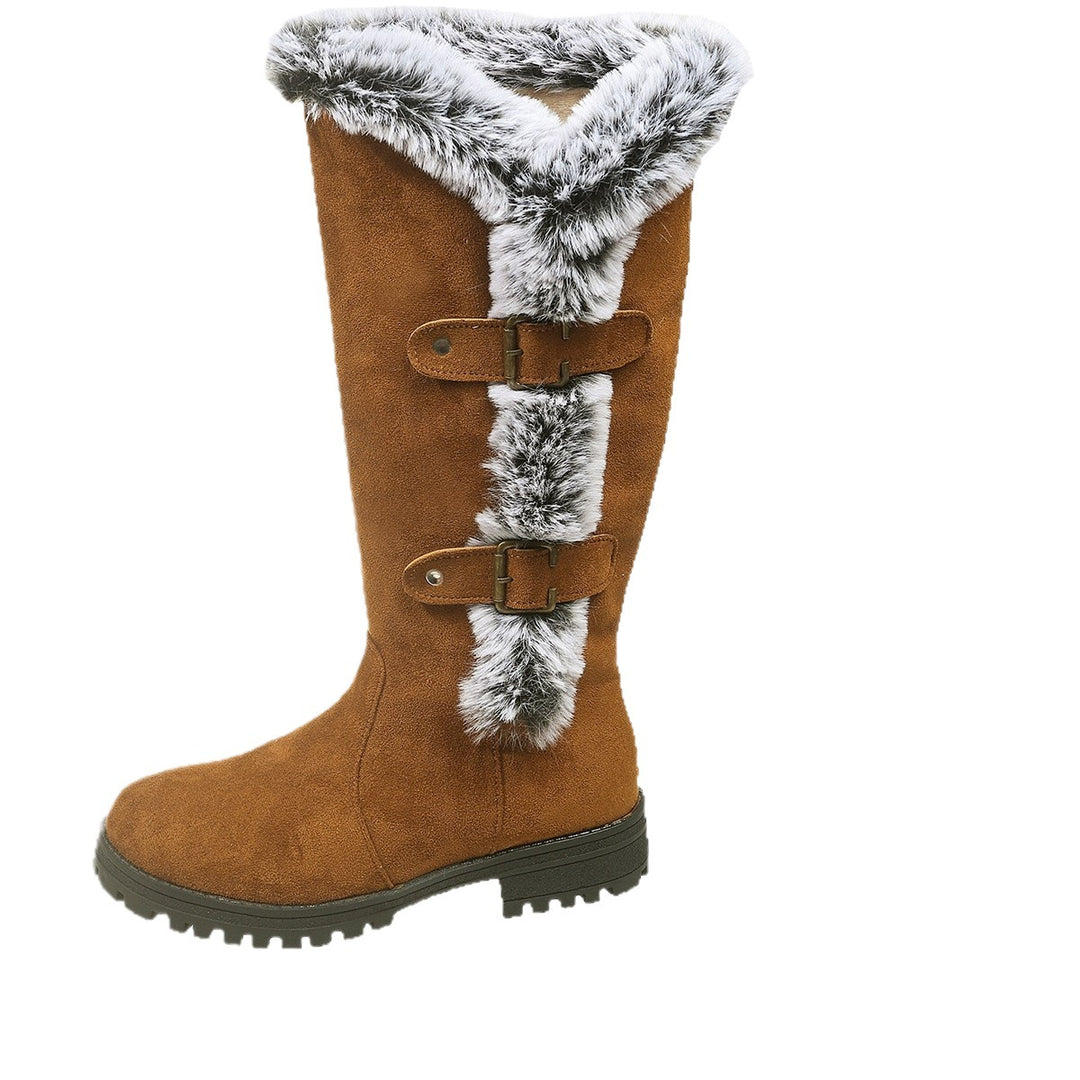 Damen Winterstiefel mit kuscheligem Kunstfellkragen und rutschfester Sohle EB