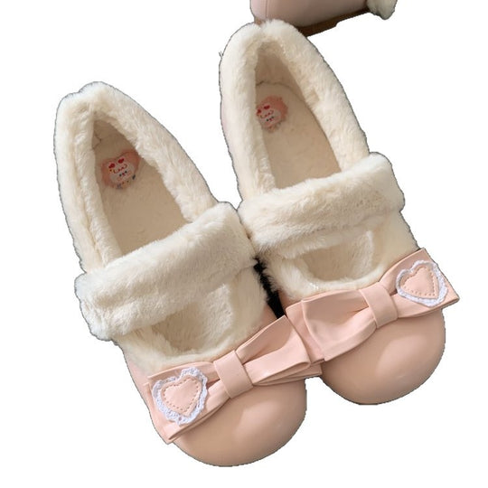 Damen Hausschuhe mit weichem Innenfutter und charmantem Schleifen-Design EB