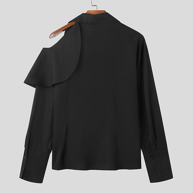 Damen Modische Bluse mit asymmetrischem Kragen und hochwertiger Verarbeitung EB